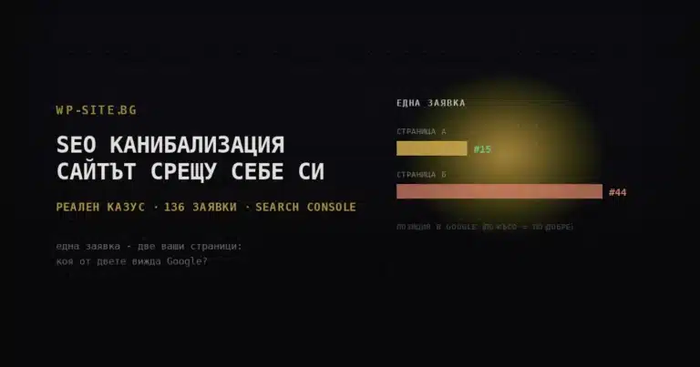 seo канибализация - две страници от един сайт се конкурират за една заявка